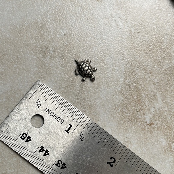 🌹 free w/purchase 100% brass turtle mini silver plated turtle - Picture 6 of 13